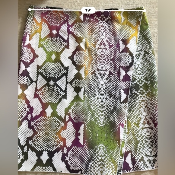 Worthington Snakeskin Print Colorful Zip back Skirt - Size 14 - Picture 8 of 8